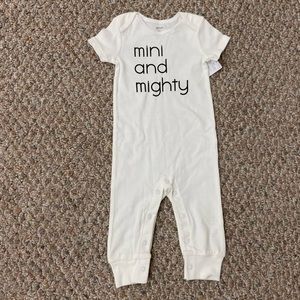 NWT Short sleeve Pants-style Bodysuit from Carters with cute saying